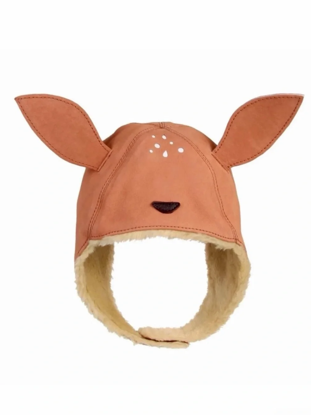 NWT Anthropologie Donsje Kids KAPI Winter Leather Hat Size SMALL Deer 3 6 9 12 m
